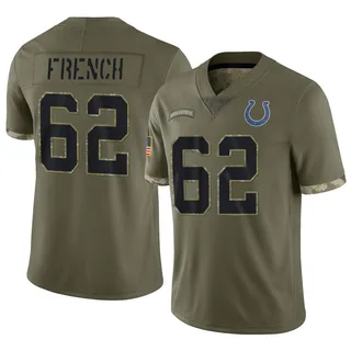 Men's Nike Wesley French Royal Indianapolis Colts Game Player Jersey