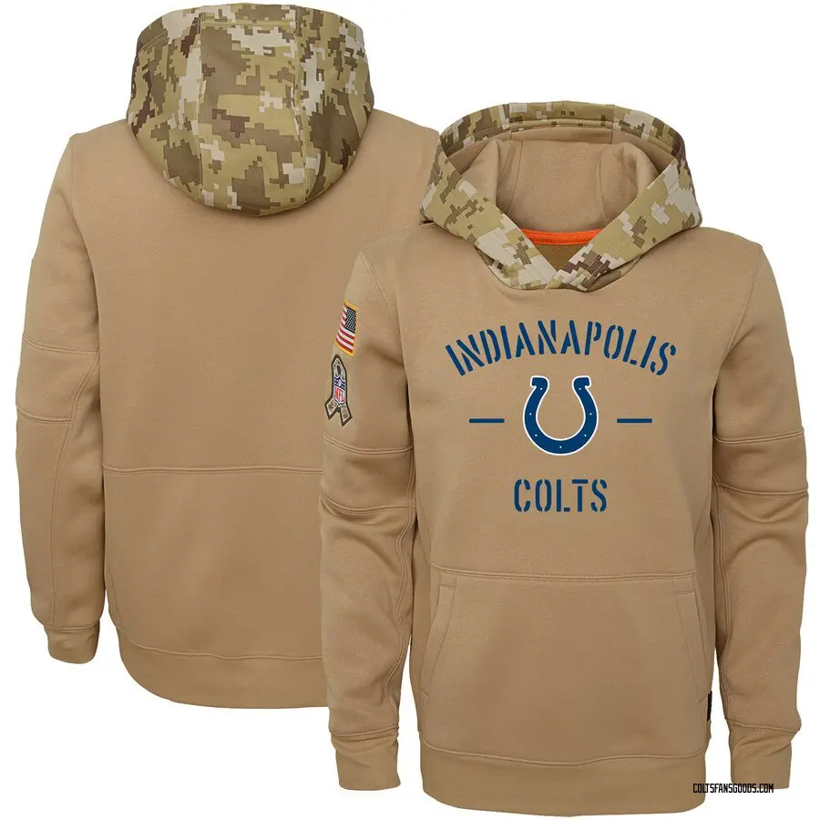 Youth Indianapolis Colts Khaki 2019 Salute to Service Therma Pullover ...